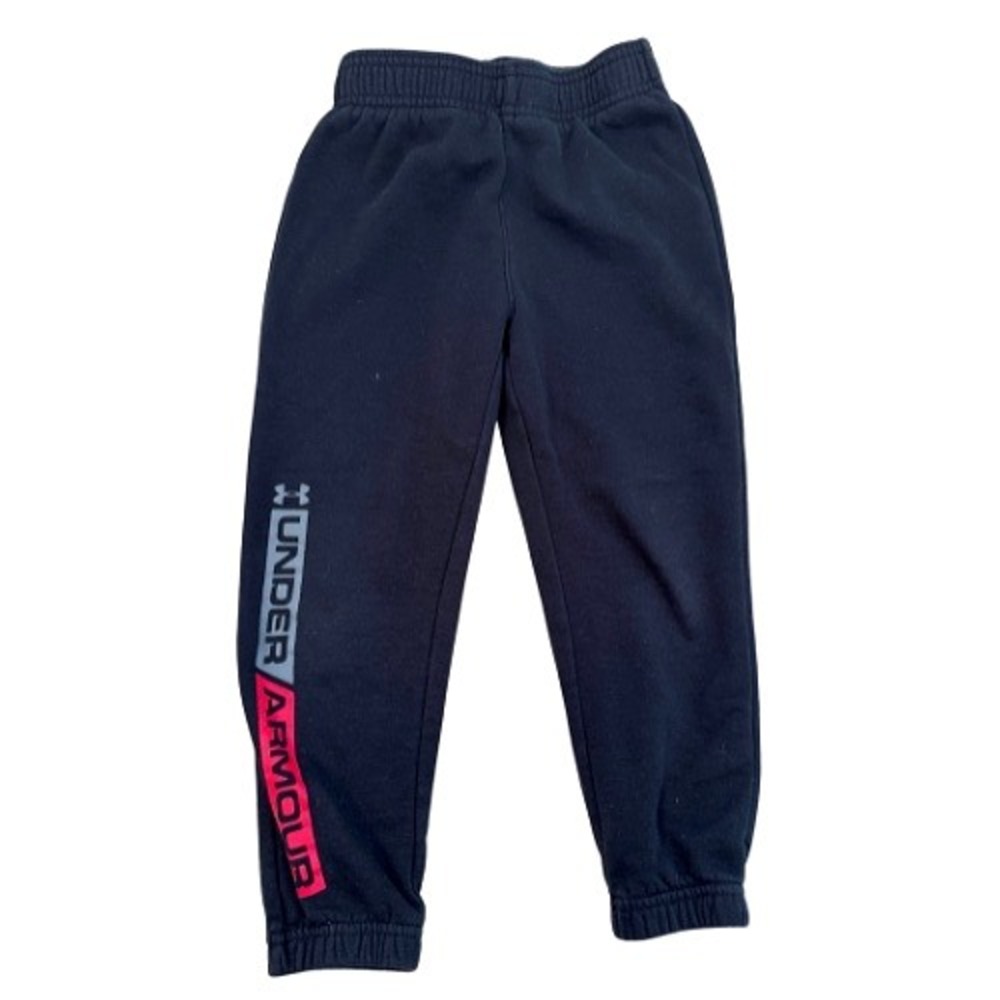 Under Armour Kids Pants Size 4 Black Gray Red Logo‎ Joggers Activewear